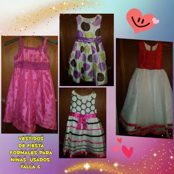 Vestidos De Fiesta Formales Para Niñas, Usados, Talla 6. 