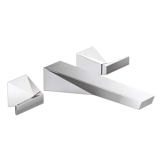 Grifo Baño Do Asa Para Montaje Pared Cromado