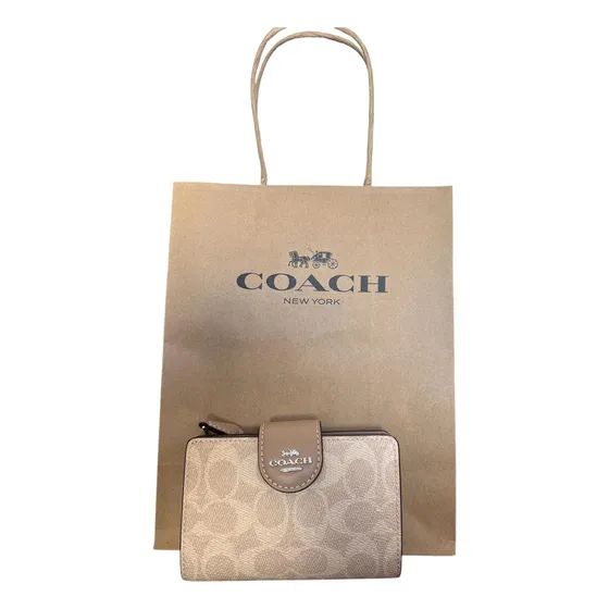 Billetera Monogram Beige Coach Mdm Crnr Zp Sig