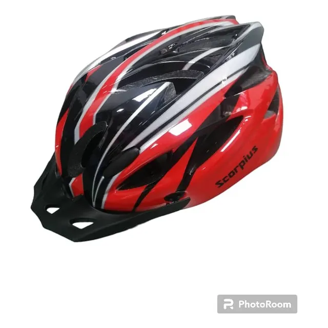 Casco Para Ciclista Scorpius Juvenil Rojo Con Negro