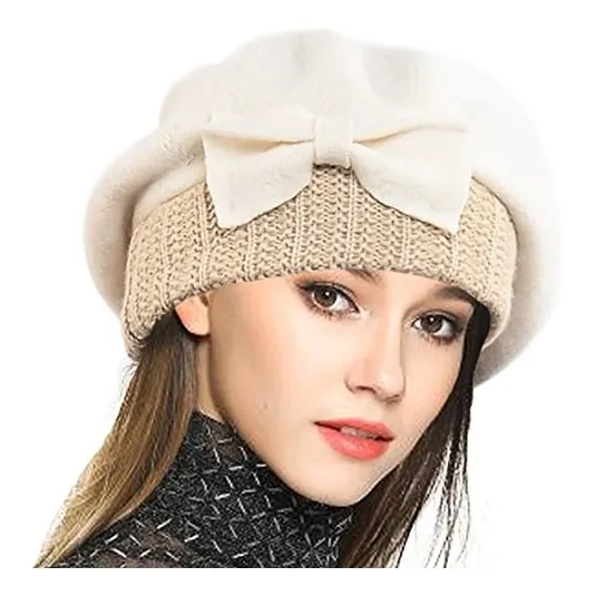 Boina Diseño Clásico Ala De Tejido Estilo Francesa Elegante