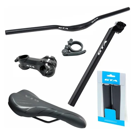 Guidão Bike Reto Mesa Canote Abraçadeira Selim Manoplas C Nf