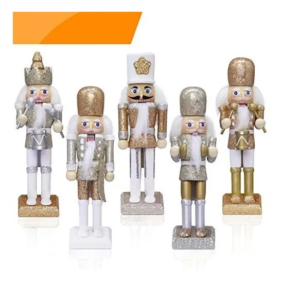 Jolik Navidad Nutcracker Ornament Set-gold Y Plata R41h I