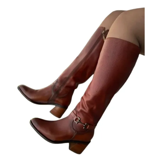 Botas Largas 100 % Cuero Para Dama