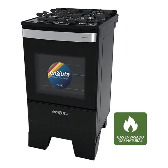 Cocina Enxuta A Gas 4h Grill Mesada Negra