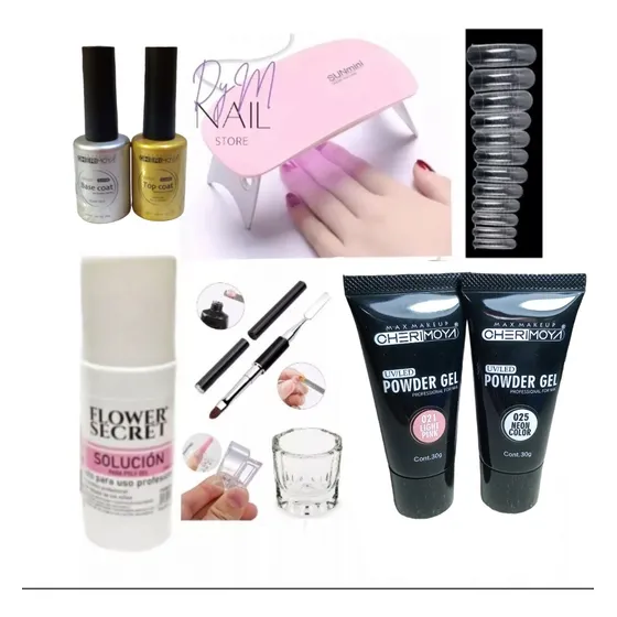 Kit Completo Polygel Para Extensión De Uñas+ Esmaltes En Gel