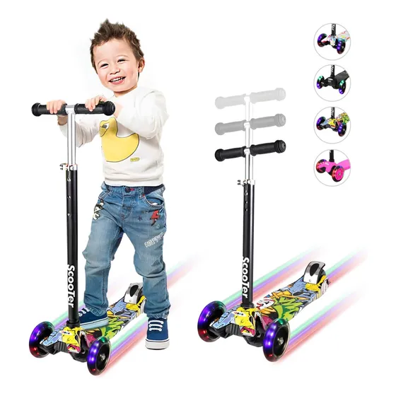Scooter Monopatín De Pie  Plegable Para Niños 2-14 Años