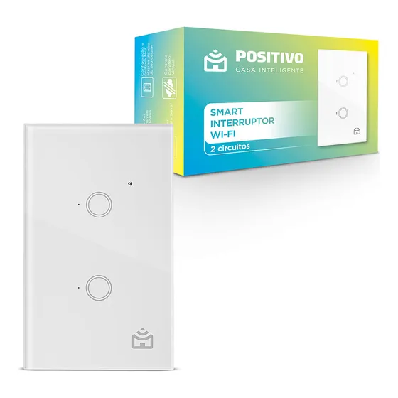 Smart Interruptor Positivo Casa Inteligente 2 Módulos Touch