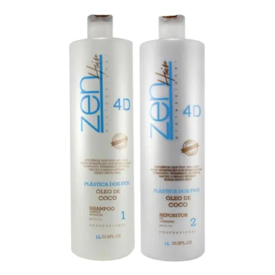 Escova Progressiva Zen Hair Plástica Dos Fios Oleo De Coco