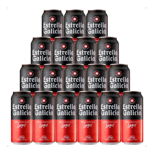 Cerveza Estrella Galicia Lager Lata 473ml X18 Unidades Otec