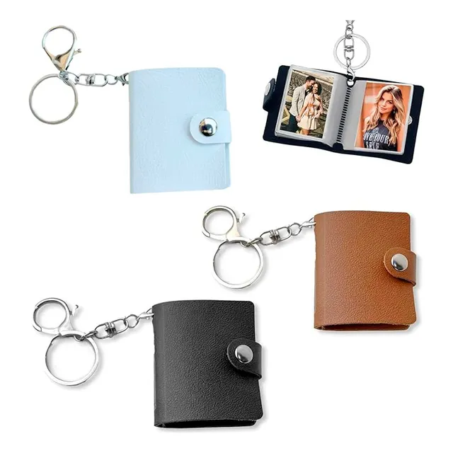 Llavero Mini Album De Fotos Personalizado Cuero Sintetico