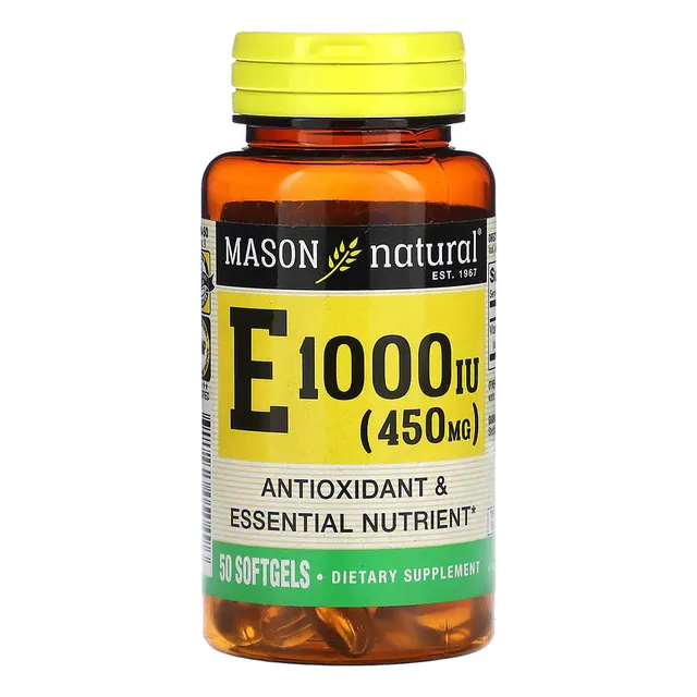 Vitamina E-1000iu Mason Natural Alta Potencia 50 Capsulas