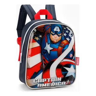 Mochila De Costas Baby Capitão América Creche Azul - Luxcel Mochila De Costas Baby Capitão América Creche Azul - Luxcel