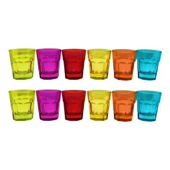 Vaso Shot Vidrio Colores Set 12 Unidades 48ml