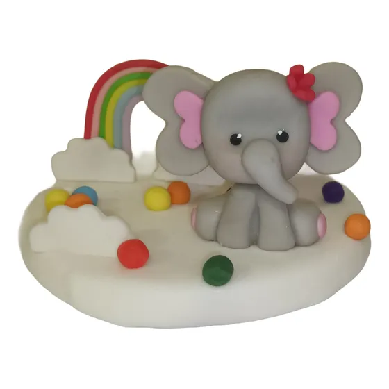 Elefante Arcoiris Adorno Torta