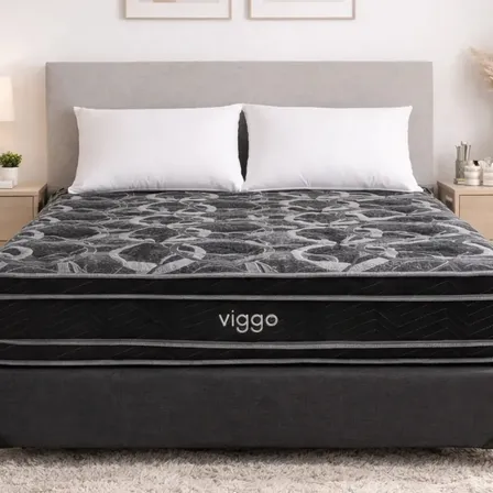 Sommier Viggo Esmeralda 140x190 Cm 130 Kg Alta Densidad Color Negro