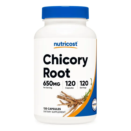 Suplemento Nutricost Raíz De Achicoria 650 Mg 120 Cápsulas