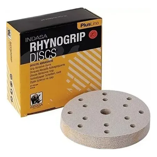 Disco De Lijas C/velcro 150mm Oxido De Aluminio 15 Agujeros 