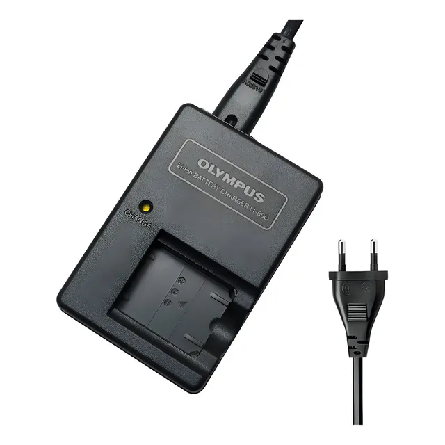 Cargador Olympus Li-60c para batería Li-60b/Li60b, color negro
