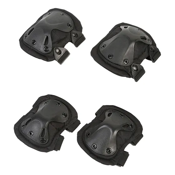 Rodilleras Con Coderas Táctica Militar Para Ciclismo Y Motos Color Negro