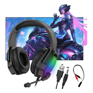 Fone De Ouvido Headset Usb Rgb Gamer Para Pc Switch Ps4 Xbox Fone De Ouvido Headset Usb Rgb Gamer Para Pc Switch Ps4 Xbox