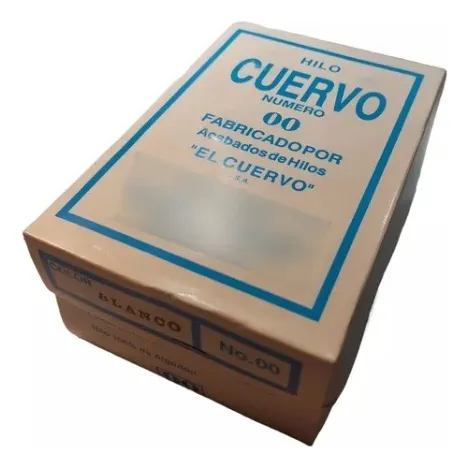 Hilo Cañamo #00 Cuervo Blanco200m 100% Algodón Caja 6 Pzas