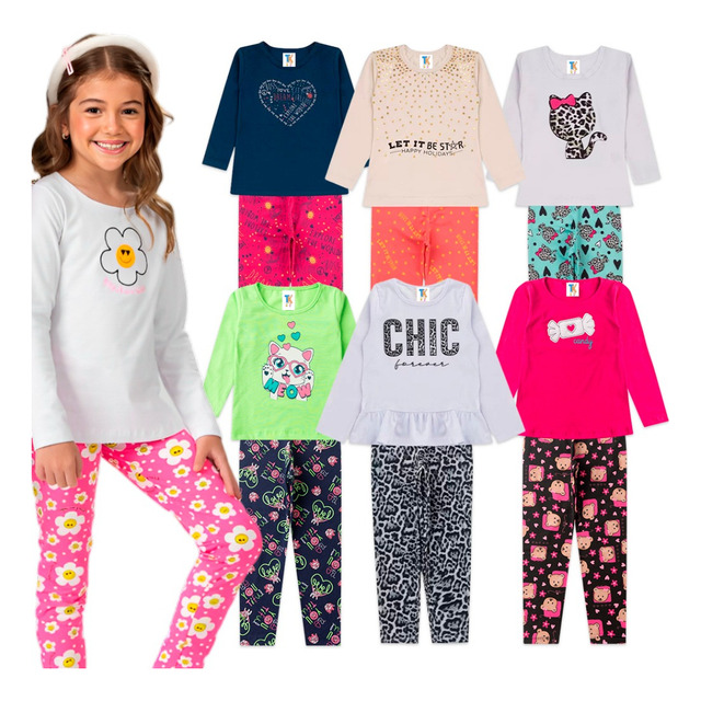 Lote 5 Roupa Infantil Conjuntos Blusa De Frio Legging Promo Lote 5 Roupa Infantil Conjuntos Blusa De Frio Legging Promo