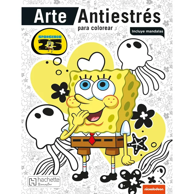 Libro Colorear Bob Esponja Mandalas Bajo El Mar Nickelodeon