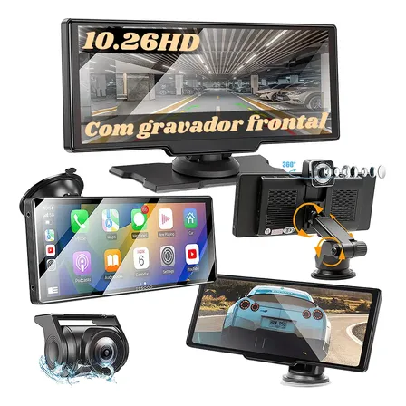 Central Multimídia 10.26 Touchscreen Com Carplay E Android Auto Preto