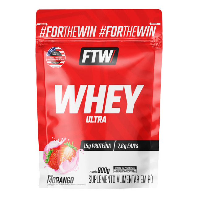 Whey Concentrado Ultra Protein Refil 900g Sabor Morango - Ftw Whey Concentrado Ultra Protein Refil 900g Sabor Morango - Ftw