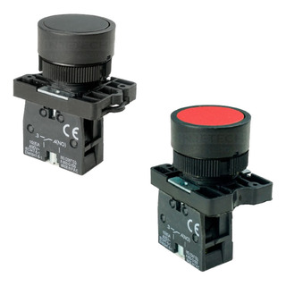 Kit 2 Pçs Botão De Impulso 22mm Preto E Vermelho 1 Na 1 Nf Kit 2 Pçs Botão De Impulso 22mm Preto E Vermelho 1 Na 1 Nf