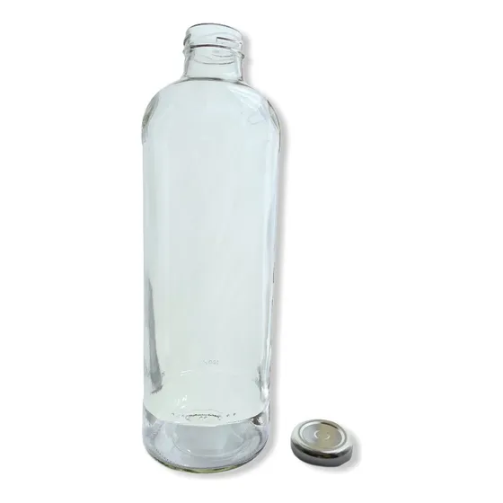 Botella Vidrio 1 Litro Pack De 10 Unidades C/ Tapa