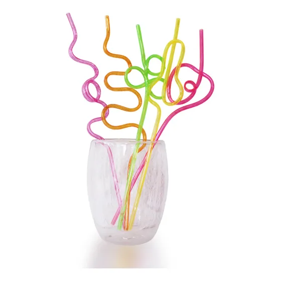 60 Pzas Popotes Reutilizables Fda Figuras Espiral 5 Colores Color