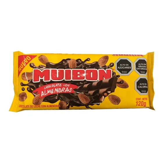 Barra De Chocolate Con Leche Y Almendras Muibon 120gr