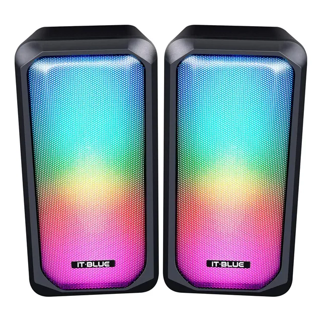 Bocinas Para Pc, Laptop Y Portatiles Con Conexión Usb Y Jack 3.5mm Sonido Estéreo 2.0 Slim Company Diseño Compacto Y Luces Led Rgb, 10w