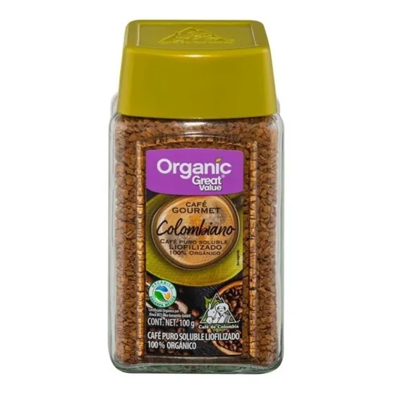 Café Soluble Great Value Colombiano Orgánico 100 Gr