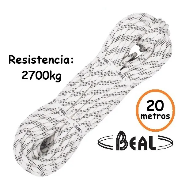 Drisa Cuerda Rapel Beal 20m 10.5mm Estática Escalada Rescate