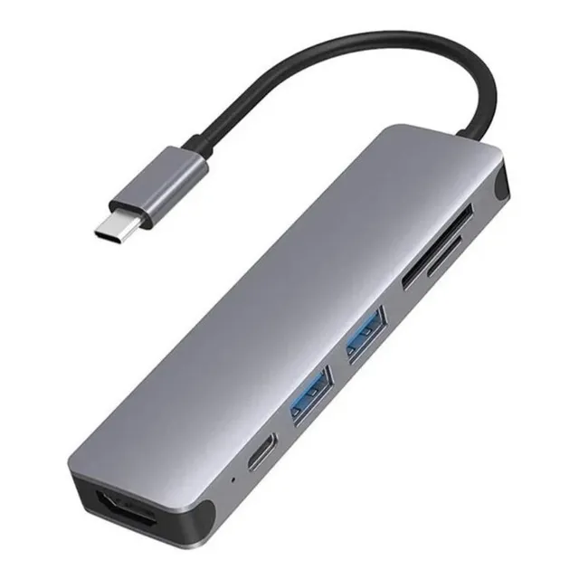 Usb-c Hub 3.0 6 En 1 Hdmi 4k Usb Sd Pc Mac