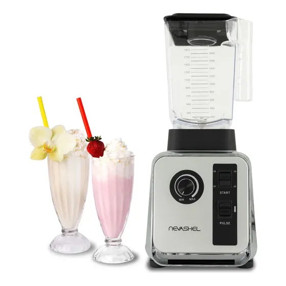 Licuadora Profesional Potente Nevashel Kitchen AD-25 Licuadora Electrica Ideal Para Comercios Tiendas Restaurantes Con Vaso De Plástico, Licuados