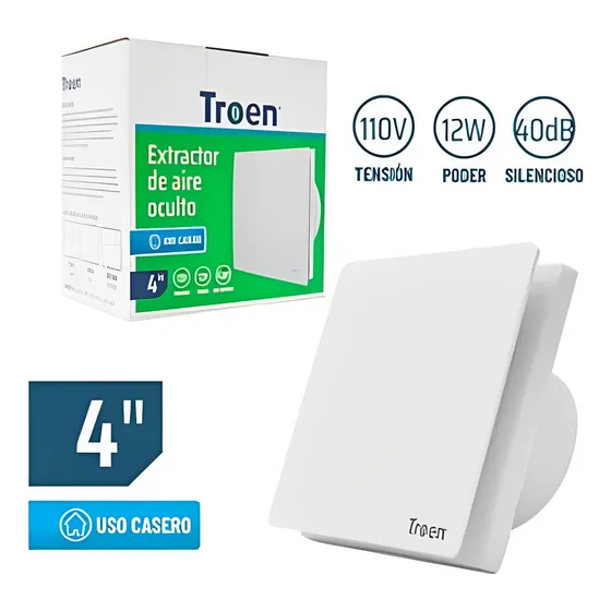 Extractor De Aire Oculto De 4pLG Blanco Troen 