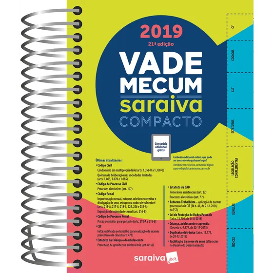 Livro Vade Mecum Compacto - 21ª Edição De 2019