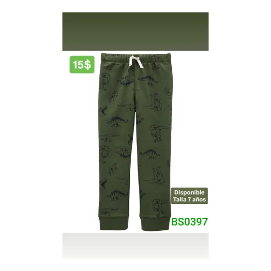 Joggers Para Niño Talla 7 Años Bs0397