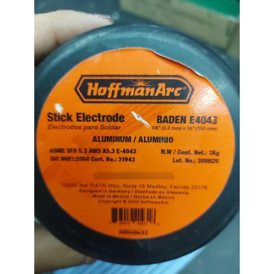 Unidad Electrodo Aluminio E4043 3/8 Hoffman 