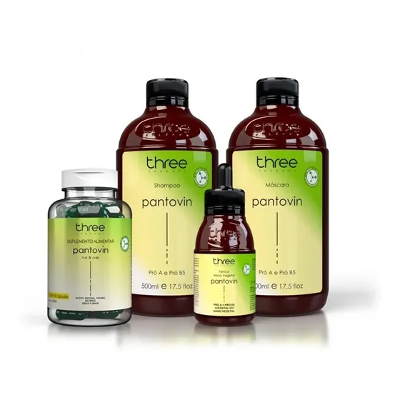 Pantovin Combo Completo Crescimento Cabelos Anti Queda Força