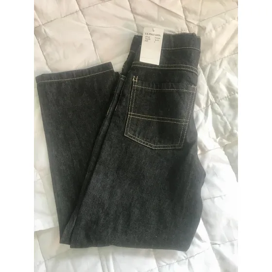 Blue Jean Pantalón Niño Negro Prelavado Talla 6 Us Polo