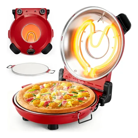 Forno Pizza Elétrico Bancada Portatil 12in Forestory Vermelho 220v