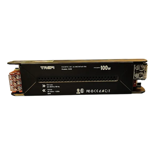 Fuente Alimentación 12v 8.33a 100w Protección Tira Led Marca Tref