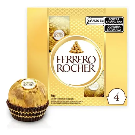 Bombom Ferrero Rocher 4unx12,5g 50g