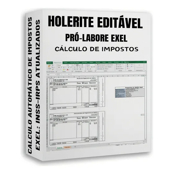 Software Comercial Holerite Editável Pró-labore Versão Tabelas De Imposto Atualizada Holerite Editável Em Exel - Formato Digital Licença De 10 Anos