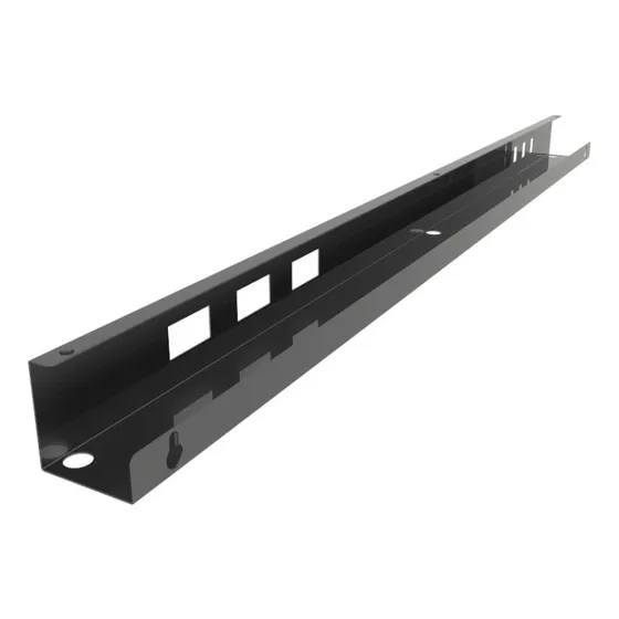 Calha J Para Mesa De Escritório Preta + 3 Tomadas + 3 Rj-45